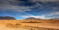 Afghanistan landscape, desert plain against the backdrop of mountains