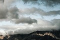 Afghanistan landscape, a mountain with a fluffy clouds in blue sky Royalty Free Stock Photo