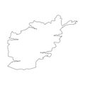 Afghanistan linear map on a white background. Vector illustration