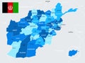 Afghanistan - map and flag - Detailed Vector Illustration