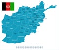 Afghanistan - map and flag - Detailed Vector Illustration