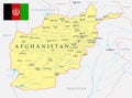 Afghanistan Map Political - Capital, Cities, Rivers and Lakes - Highly detailed vector illustration