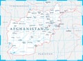 Afghanistan Map Political - Capital, Cities, Rivers and Lakes - Highly detailed vector illustration