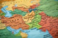 Afghanistan on a map. Selective focus on label Royalty Free Stock Photo