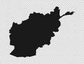 Afghanistan Map - Vector Solid Contour and State Regions on Transparent Background