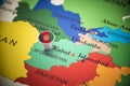 Afghanistan marked with a flag on the map Royalty Free Stock Photo