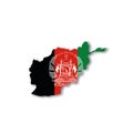 Afghanistan - national flag in a shape of country map