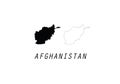 Afghanistan outline map country shape