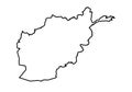 Afghanistan outline map country shape