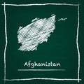 Afghanistan outline vector map hand drawn with.