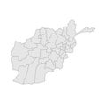 Afghanistan editable vector political map EPS Royalty Free Stock Photo