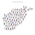 Afghanistan population map. Large group of people in a shape of Afghan map. Flat vector illustration isolated on white Royalty Free Stock Photo
