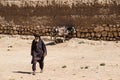 Afghanistan refugee camp donkey in the North in the middle fighting season