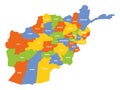 Afghanistan - regional map of provinces