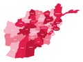 Afghanistan - regional map of provinces