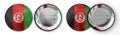 Afghanistan - round badges with country flag on white background