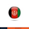 Afghanistan round flag vector design.