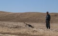 Afghanistan weapon training in the desert in the middle fighting season