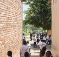 Afircan school children playing at school