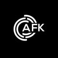 AFK letter logo design on black background. AFK creative initials letter logo concept. AFK letter design Royalty Free Stock Photo