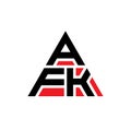 AFK triangle letter logo design with triangle shape. AFK triangle logo design monogram. AFK triangle vector logo template with red Royalty Free Stock Photo