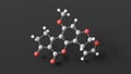 aflatoxin b1 molecular structure, aflatoxin, ball and stick 3d model, structural chemical formula with colored atoms