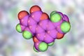 Aflatoxin B1 molecule, a toxin produced by fungi Aspergillus