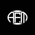 AFM abstract monogram circle logo design on black background. AFM Unique creative initials letter logo..AFM abstract monogram