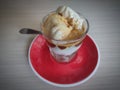 Afogato , espresso and ice cream mixed.