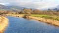 Afon Dysynni Welsh river with landscape running through Wales