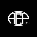 AFP abstract monogram circle logo design on black background. AFP Unique creative initials letter logo Royalty Free Stock Photo