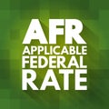 AFR - Applicable Federal Rate acronym, business concept background