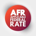 AFR - Applicable Federal Rate acronym, business concept background