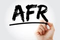 AFR - Applicable Federal Rate acronym with marker, business concept background