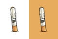 Afraid Cigarette Cartoon tongue ticking out.