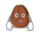 Afraid coffee bean mascot cartoon Royalty Free Stock Photo