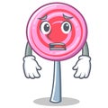 Afraid cute lollipop character cartoon