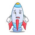 Afraid cute rocket character cartoon