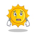 Afraid cute sun character cartoon