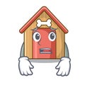 Afraid dog house isolated on mascot cartoon Royalty Free Stock Photo