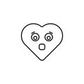 afraid emoji icon. Element of heart emoji for mobile concept and web apps illustration. Thin line icon for website design and