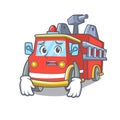 Afraid fire truck mascot cartoon