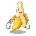 Afraid fresh banana fruit mascot cartoon style