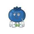 Afraid fresh blueberry character design with mascot