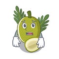 Afraid fresh breadfruit in a cartoon basket