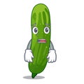 Afraid fresh cucumber isolated in the cartoon