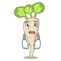 Afraid fresh parsnip roots on a mascot