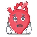Afraid heart character cartoon style