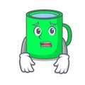 Afraid mug mascot cartoon style Royalty Free Stock Photo