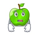 Afraid perfect fresh green apple on cartoon